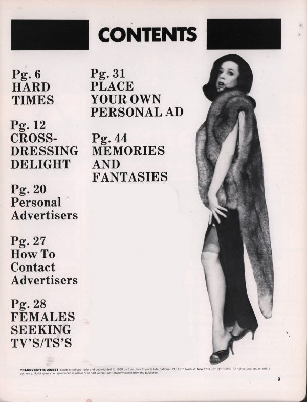 Transvestite Digest volume 1 #2 Magazine Transgender Adult Sex - Image 2