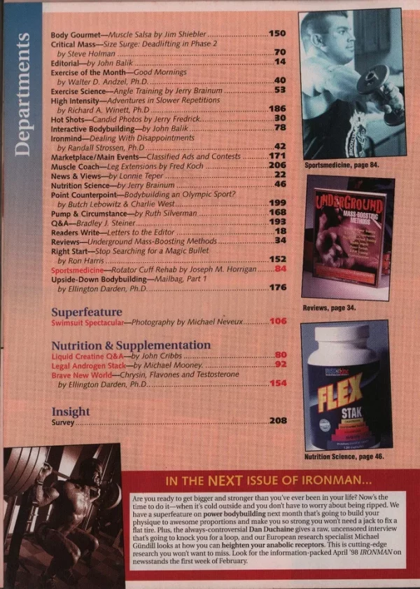Ironman Magazine 03/1998 Karla Dutt Amy Lynn Tylene Buck Cori Nadine Swimsuits - Image 17