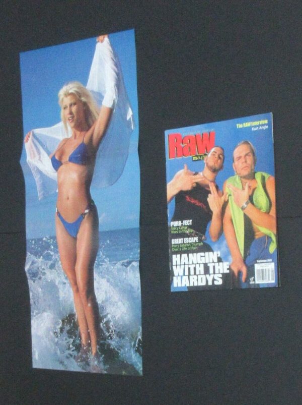 WWF Raw Magazine September 2000 Stacy Carter The Kat strong WWE Diva + Poster Rare