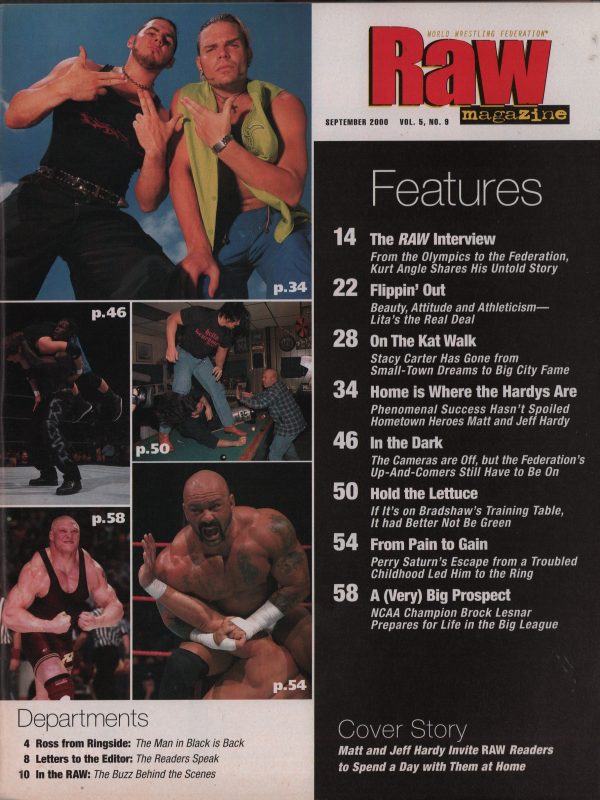 WWF Raw Magazine September 2000 Stacy Carter The Kat strong WWE Diva + Poster Rare - Image 11