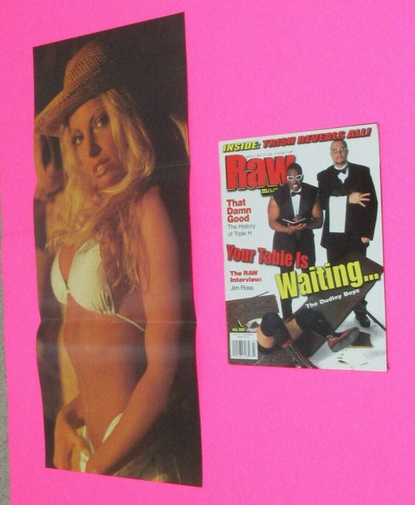 WWE Raw July 2000 Magazine Trish Stratus Strong WWF Diva Poster Dudley Boyz