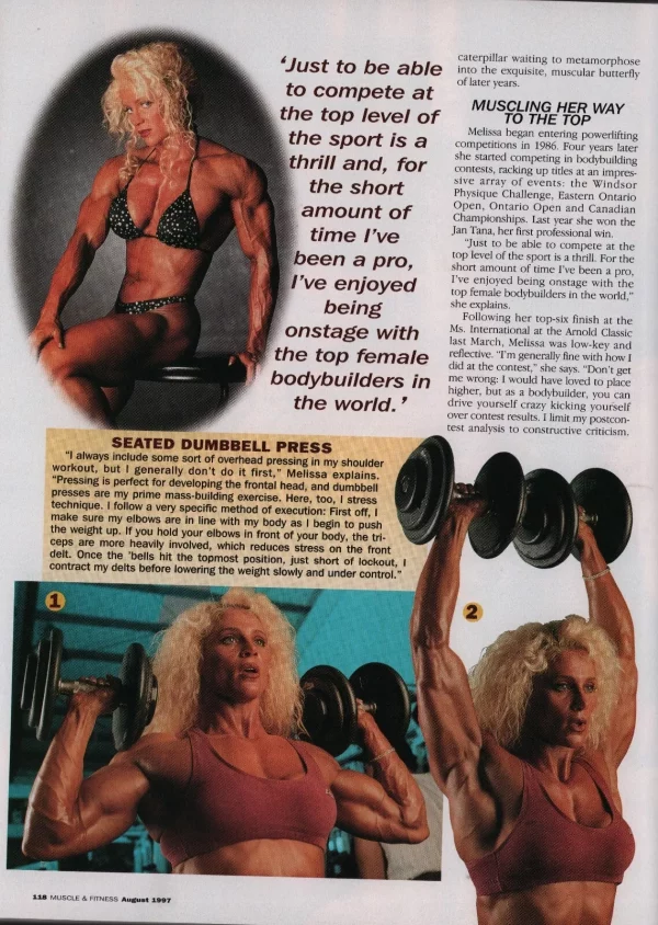 Muscle & Fitness 08/1997 Melissa Coates Meryl Ertunc Theresa Hessler Fine+ - Image 7