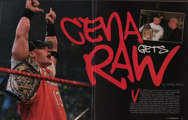 WWE RAW Magazine JULY 2005 John Cena Litta Edge + Stacy Keibler Poster & Picture - Image 3