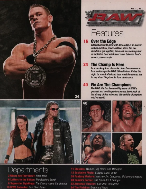 WWE RAW Magazine JULY 2005 John Cena Litta Edge + Stacy Keibler Poster & Picture - Image 5