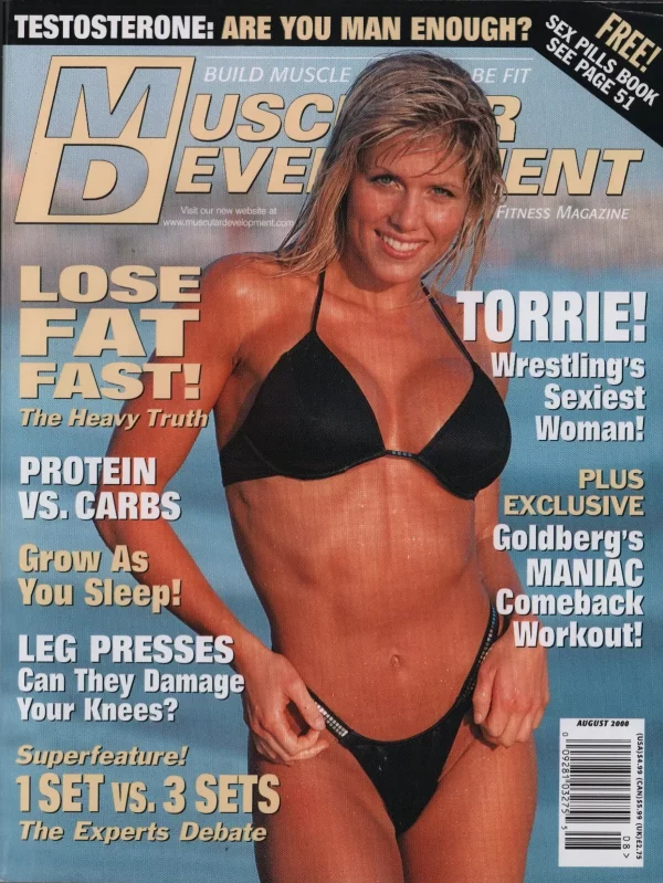 Muscular Development 08/2000 Magazine WWE Diva Torrie Wilson Rare