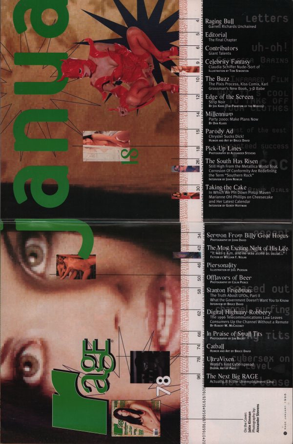 Rage Magazine January 1998 Claudia Schiffer Ultra Vixen Nude Corrosion of Conformity - Image 3