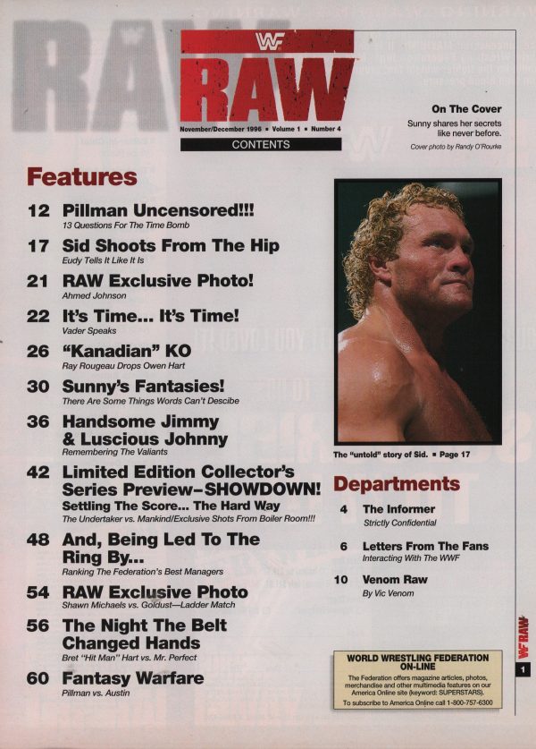 WWF RAW 11/1996 Magazine SUNNY Exclusive WWE Diva Beauty VF - Image 17